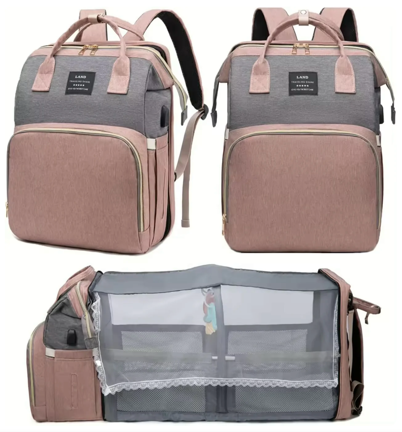 Mochila con Cuna Portátil para Bebé